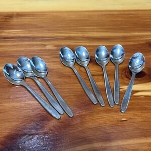 Vintage Zilmeta Gero Mini Dessert Espresso Spoons 8 Pieces Stainless Steel
